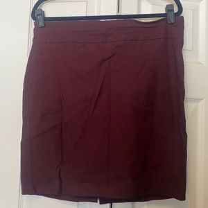 Burgundy stretchy mini skirt